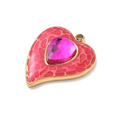 304 Stainless Steel Rhinestone Pendants STAS-P453-19G-03-1