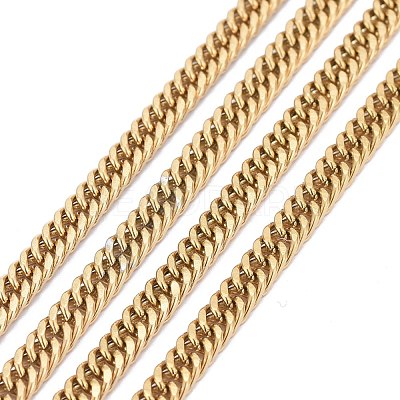 Ion Plating(IP) 304 Stainless Steel Diamond Cut Curb Chains CHS-F013-02G-1