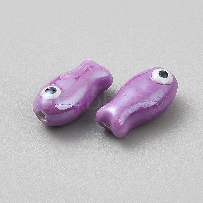 Handmade Porcelain Beads PORC-WH0019-02A-1