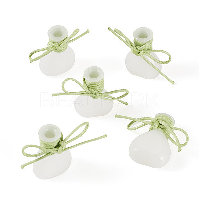 5Pcs Miniature Glass Vase Bottles with Polyester Cord AJEW-TAC00055-1