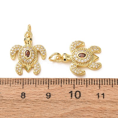 Brass Micro Pave Colorful Cubic Zirconia Pendants CU-E003-18G-07-1