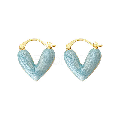 Heart Alloy Enamel Hoop Earrings FS-WG9017F-01-1