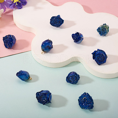 10Pcs Preserved Rose Pendants KY-TA0001-59A-1
