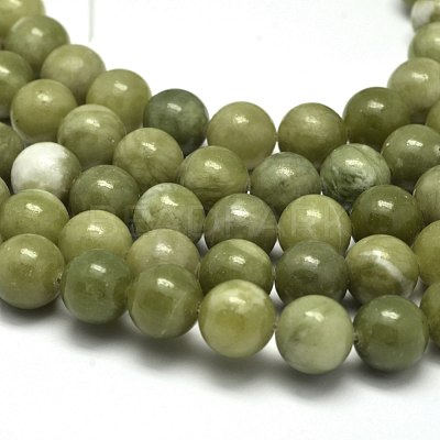 Natural Chinese Jade Beads Strands X-G-F363-10mm-1