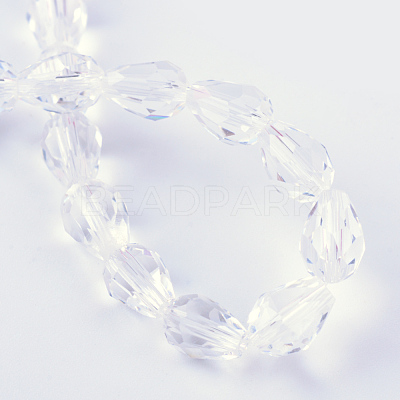 Transparent Glass Bead Strands GLAA-R024-6x8mm-06-1