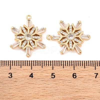 Brass Micro Pave Clear Cubic Zirconia Pendants KK-S389-14G-1