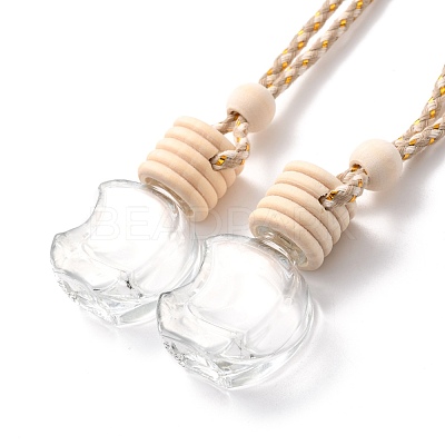Empty Glass Perfume Bottle Pendants HJEW-C009-02-1