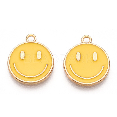 Light Gold Tone Alloy Enamel Pendants ENAM-N056-197E-1