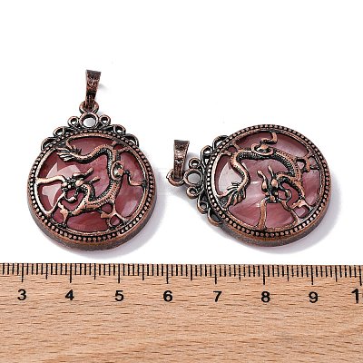 Cherry Quartz Glass Pendants G-A241-02R-06-1