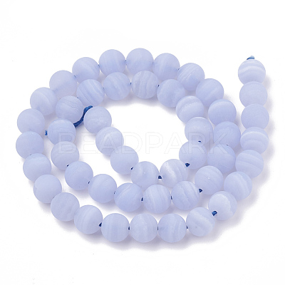 Natural Blue Lace Agate Beads Strands G-T106-032-1