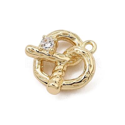 Brass Micro Pave Clear Cubic Zirconia Charms CU-CBA3D76-06G-1