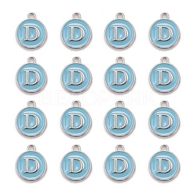 Platinum Plated Alloy Enamel Charms X-ENAM-S118-04D-P-1