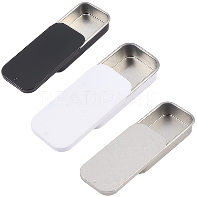 9Pcs 3 Colors Slide Top Tinplate Trinket Storage Boxes CON-CP0001-016B-1