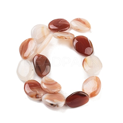 Natural Striped Agate/Banded Agate Beads Strands G-Z061-C09-04-1