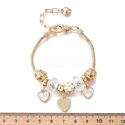 Alloy Enamel European Beads Charm Bracelets BJEW-F495-03G-1