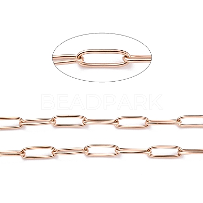 Ion Plating(IP) 304 Stainless Steel Paperclip Chains CHS-O010-01RG-1