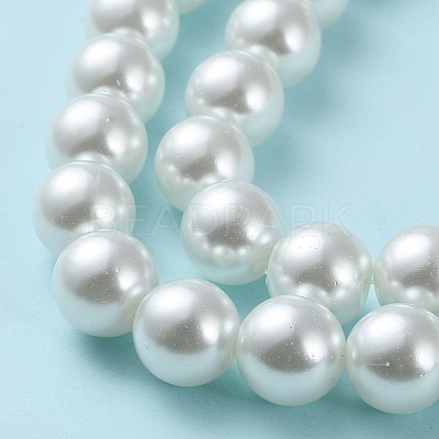Baking Paint Pearlized Glass Pearl Round Bead Strands HY-Q003-12mm-01-1