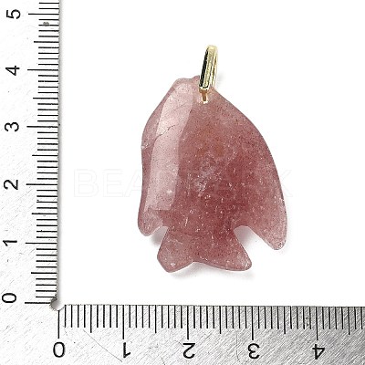 Natural Strawberry Quartz Carved Pendants G-G460-01G-02-1