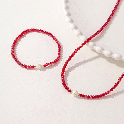 Glass Beaded Stretch Bracelets & Beaded Necklaces SS0956-1-1
