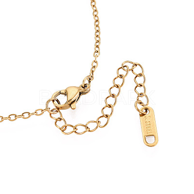 304 Stainless Steel Pendant Necklaces NJEW-T018-41G-1