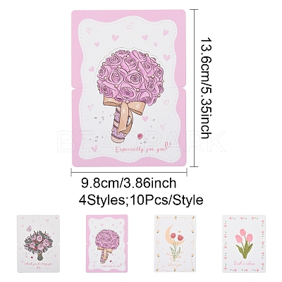 40 Sheets 4 Styles Paper Invitations Greeting Card AJEW-FS0001-26-1