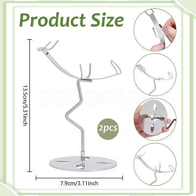 Zinc Alloy Crystal Rock Display Easels ODIS-WH0038-297P-1