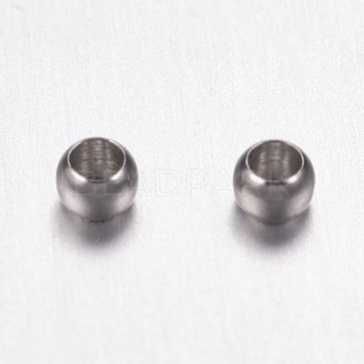 Tarnish Resistant 316 Surgical Stainless Steel Crimp Beads X-STAS-F117-03P-1