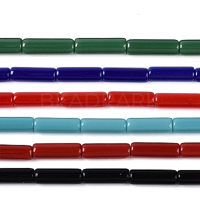 Opaque Solid Color Glass Beads Strands GLAA-N070-01A-CM-1