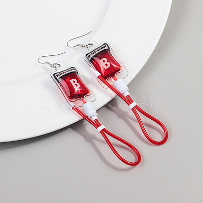 Blood Bag Plastic Dangle Earrings FS-WG7E43C-04-1