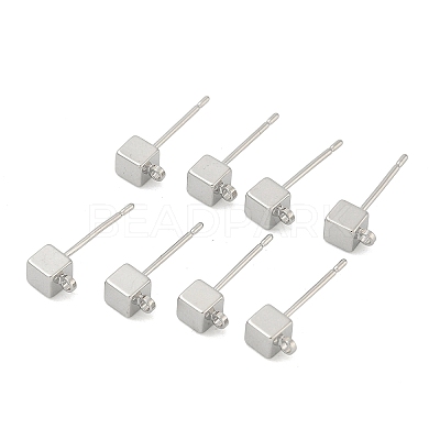 SHEGRACE Brass Cube Stud Earring Findings XGR0106P-121P-1