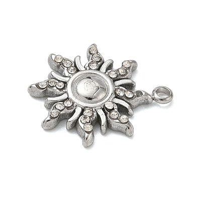 304 Stainless Steel Rhinestone Pendants STAS-I357-03P-1