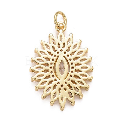 Rack Plating Brass Clear Cubic Zirconia Pendants KK-M229-34G-1