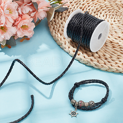 4-Ply Round Imitation Leather Braided Cord LC-WH0003-10A-1