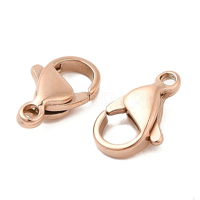 Ion Plating(IP) 304 Stainless Steel Lobster Claw Clasps STAS-AB12-RG-1
