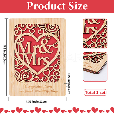 Wedding Bamboo Greeting Card AJEW-WH20060-11A-1