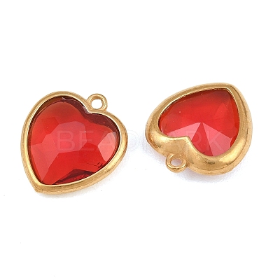 Valentine's Day 304 Stainless Steel with Glass Charms STAS-Q119-01G-A01-1