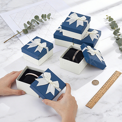 Paper with Polyester Bowknot Gift Boxes CON-WH0095-224A-1