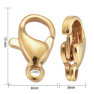 304 Stainless Steel Lobster Claw Clasps X-STAS-H352-01C-G-1