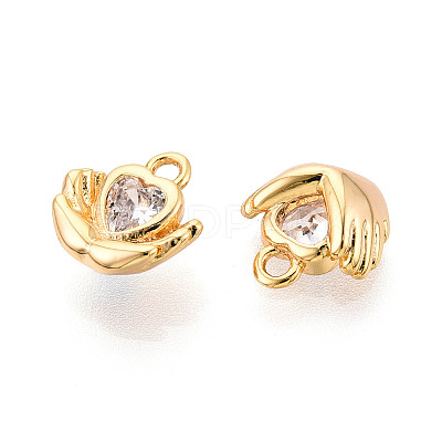Brass Pave Cubic Zirconia Charms KK-N263-100G-1