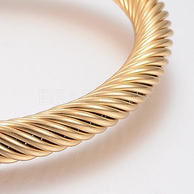 304 Stainless Steel Cuff Bangles Torque Bangles BJEW-H570-28G-1