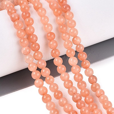 Natural Dyed Yellow Jade Gemstone Bead Strands X-G-R271-4mm-Y31-1