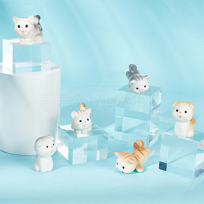 Square Transparent Acrylic Jewelry Display Pedestals ODIS-WH0001-47B-1