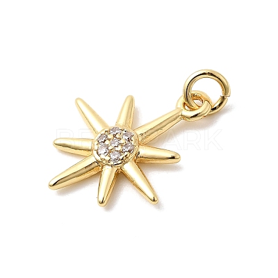 Brass Micro Pave Cubic Zirconia Pendants KK-Z135-05G-01-1