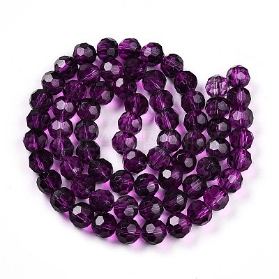 Baking Paint Transparent Glass Beads Strands LS-DGLA-A035-T10mm-A09-1
