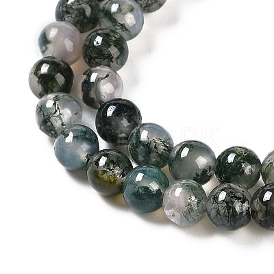 Natural Moss Agate Bead Strands G-J358-01-6mm-1