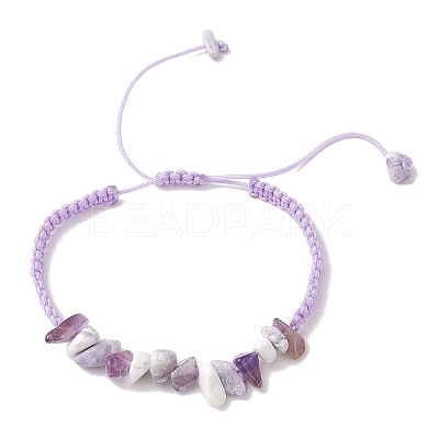 Adjustable Natural Gemstone Braided Bracelets for Women BJEW-JB10997-02-1