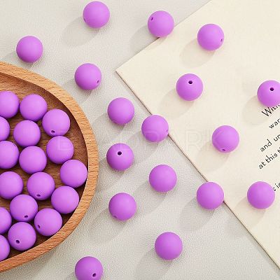 20Pcs Round Silicone Focal Beads SIL-SZ0003-20A-1