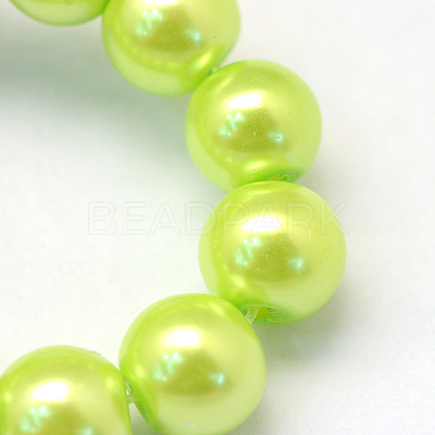 Baking Paint Pearlized Glass Pearl Round Bead Strands HY-Q330-8mm-66-1
