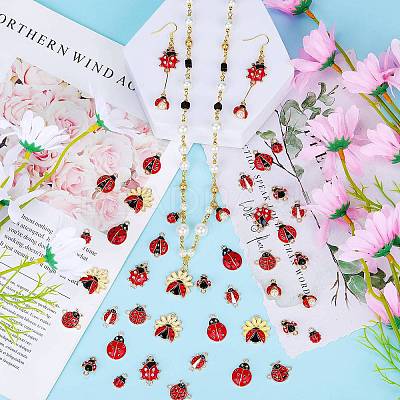 DIY Ladybug Jewelry Making Finding Kit FIND-SZ0003-45-1
