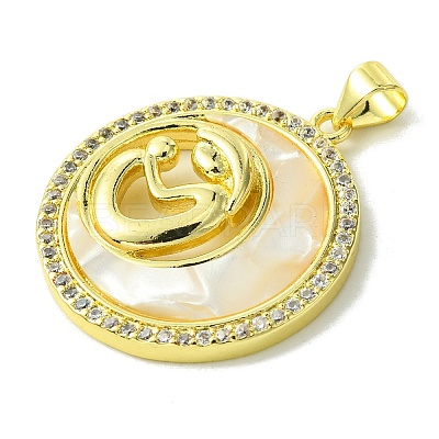 Mother's Day Brass Micro Pave Clear Cubic Zirconia Pendants KK-H472-13G-10-1
